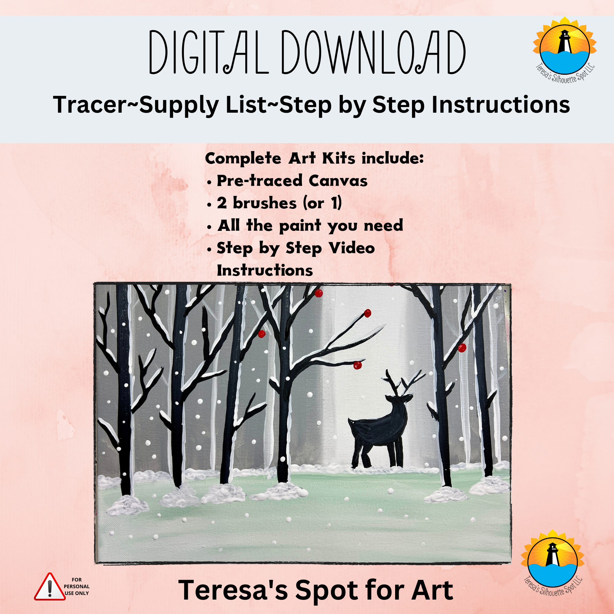 DIY Winter Deer Sled Art Kits for Kids and Adults – Teresa's Spot for All  Things Art