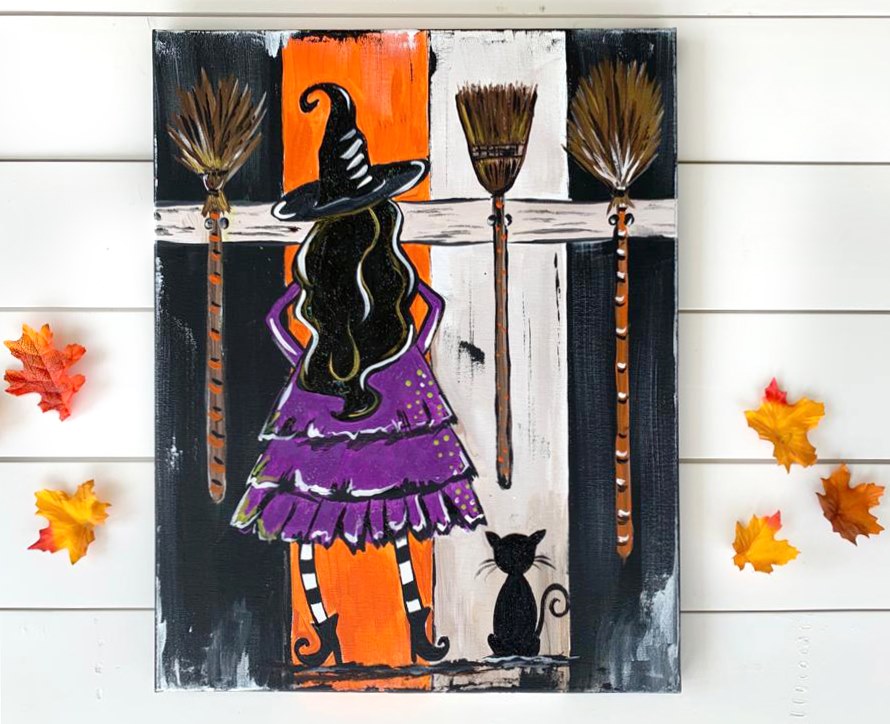 Halloween Witch Women Canvas Complete Art Kit! At home Witch Women DIY –  Teresa's Spot for All Things Art