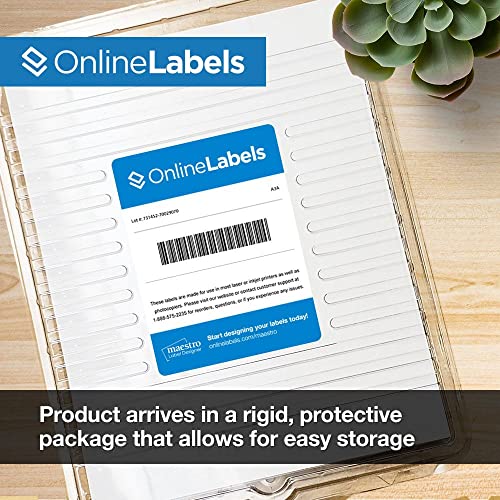 Sticker Paper, 100 Sheets, White Matte, 8.5 x 11 Full Sheet Label, Inkjet or Laser Printer, Online Labels