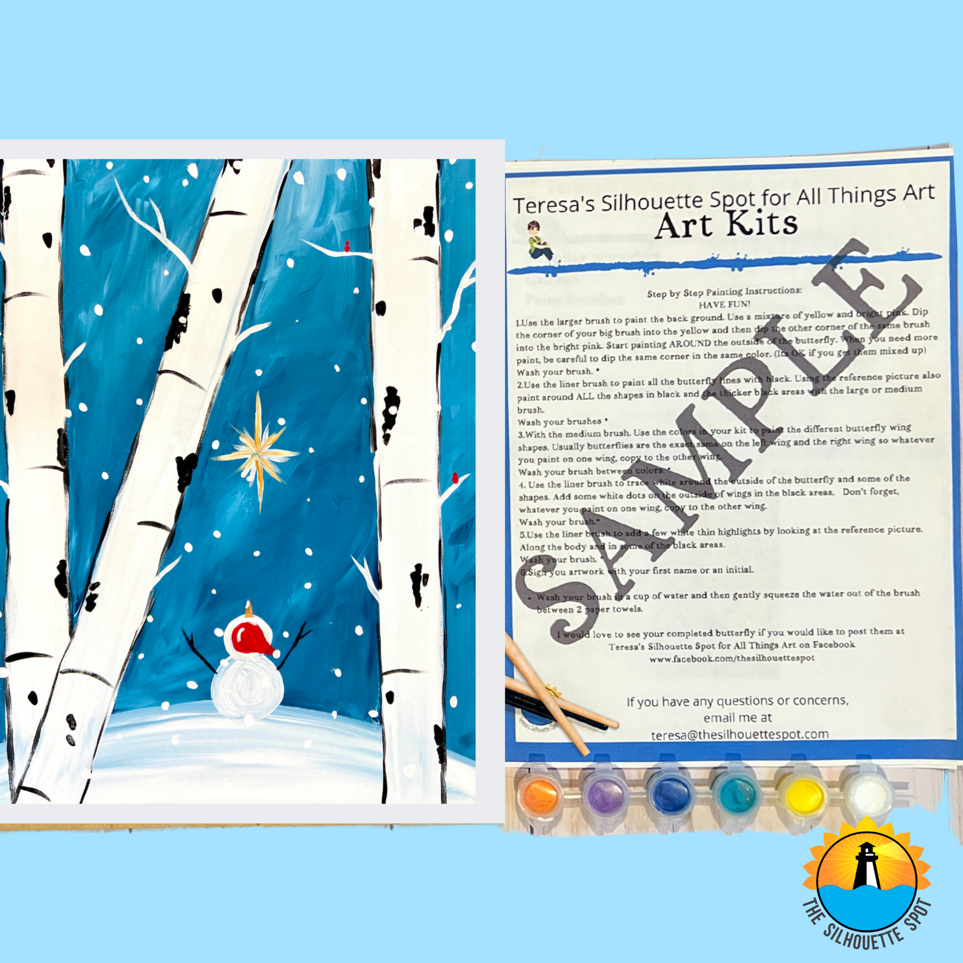 Star Gazer Snowman Art Party Kit! At Home Paint Party Supplies! Beginn –  Teresa's Spot for All Things Art
