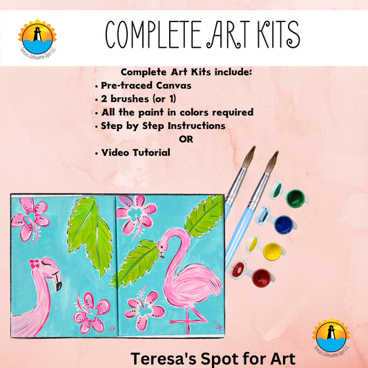 Mommy and Me Tropical Beach Flamingo Art Kits