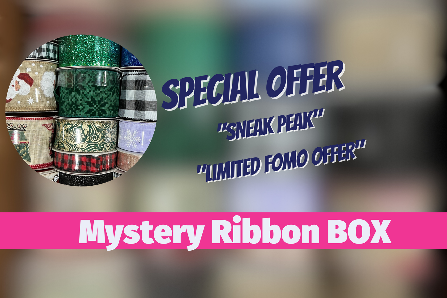 Mystery BOX! Holiday Magic: Premium Wire-Edge Ribbon Box – Perfect for Crafting & Decorating