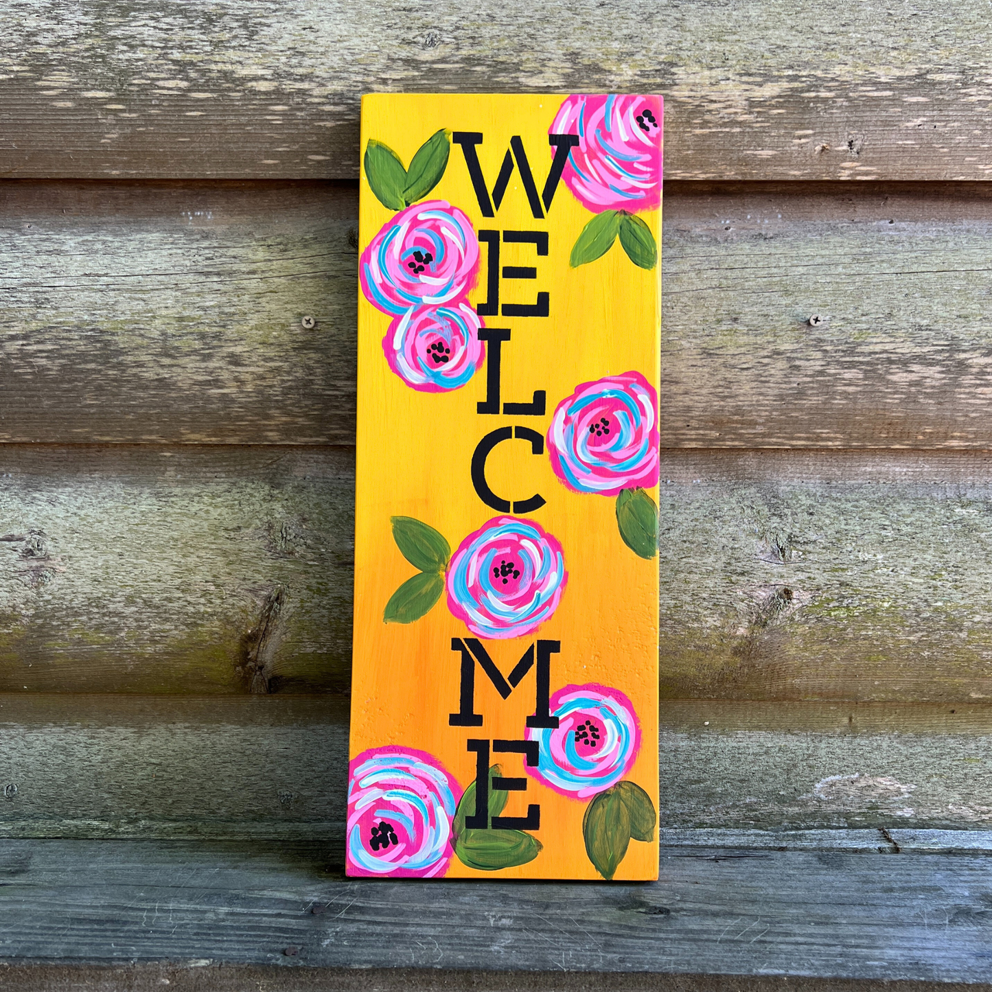 Boho Welcome Sign with Hombre Yellows