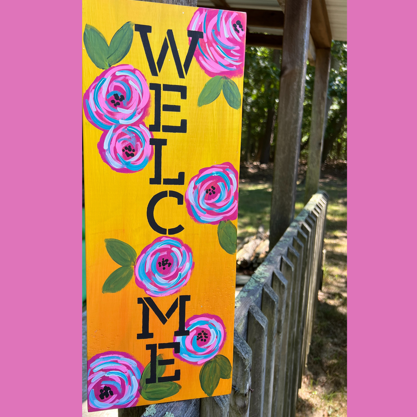 Boho Welcome Sign with Hombre Yellows