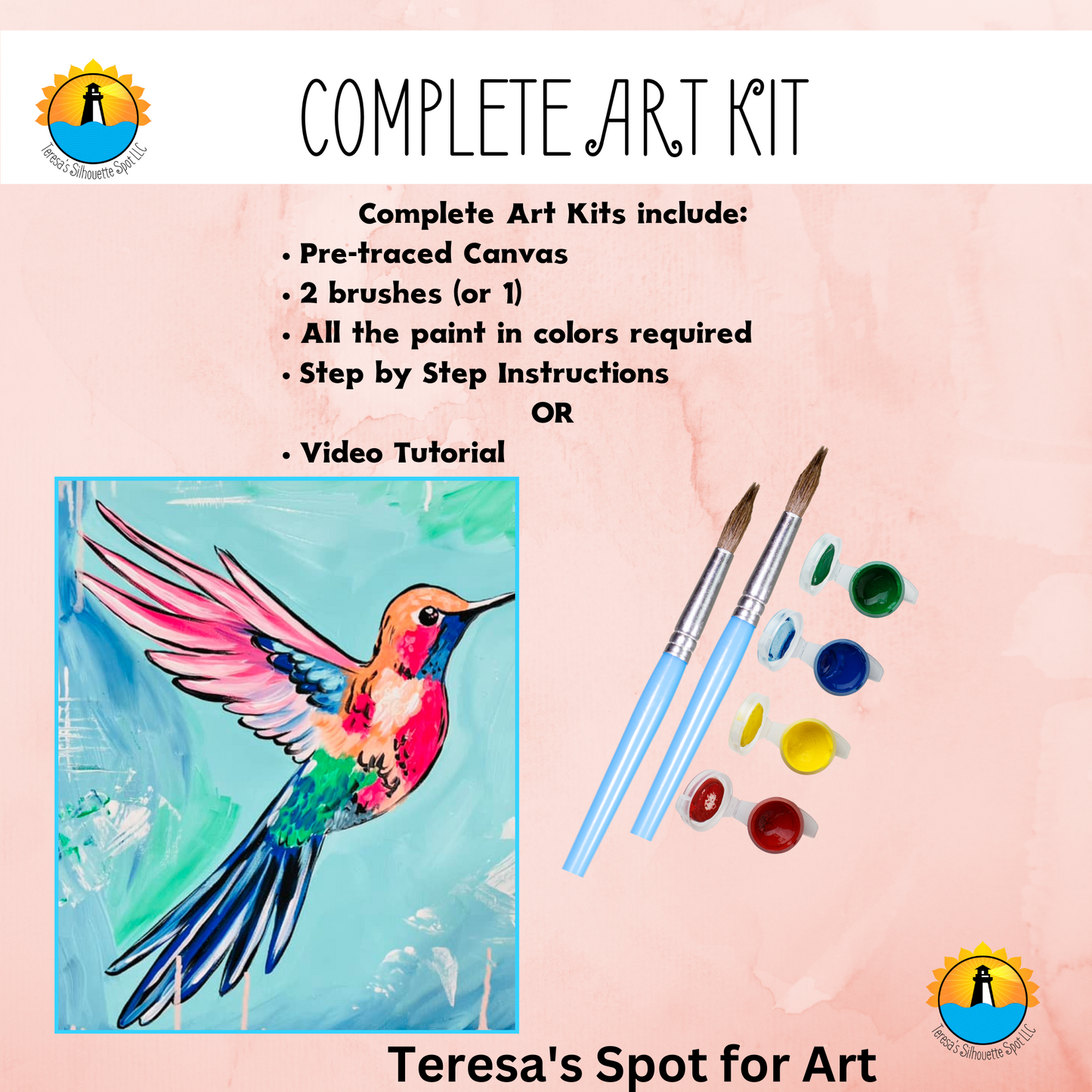 How to Paint a fun Hummingbird Complete Art Kit