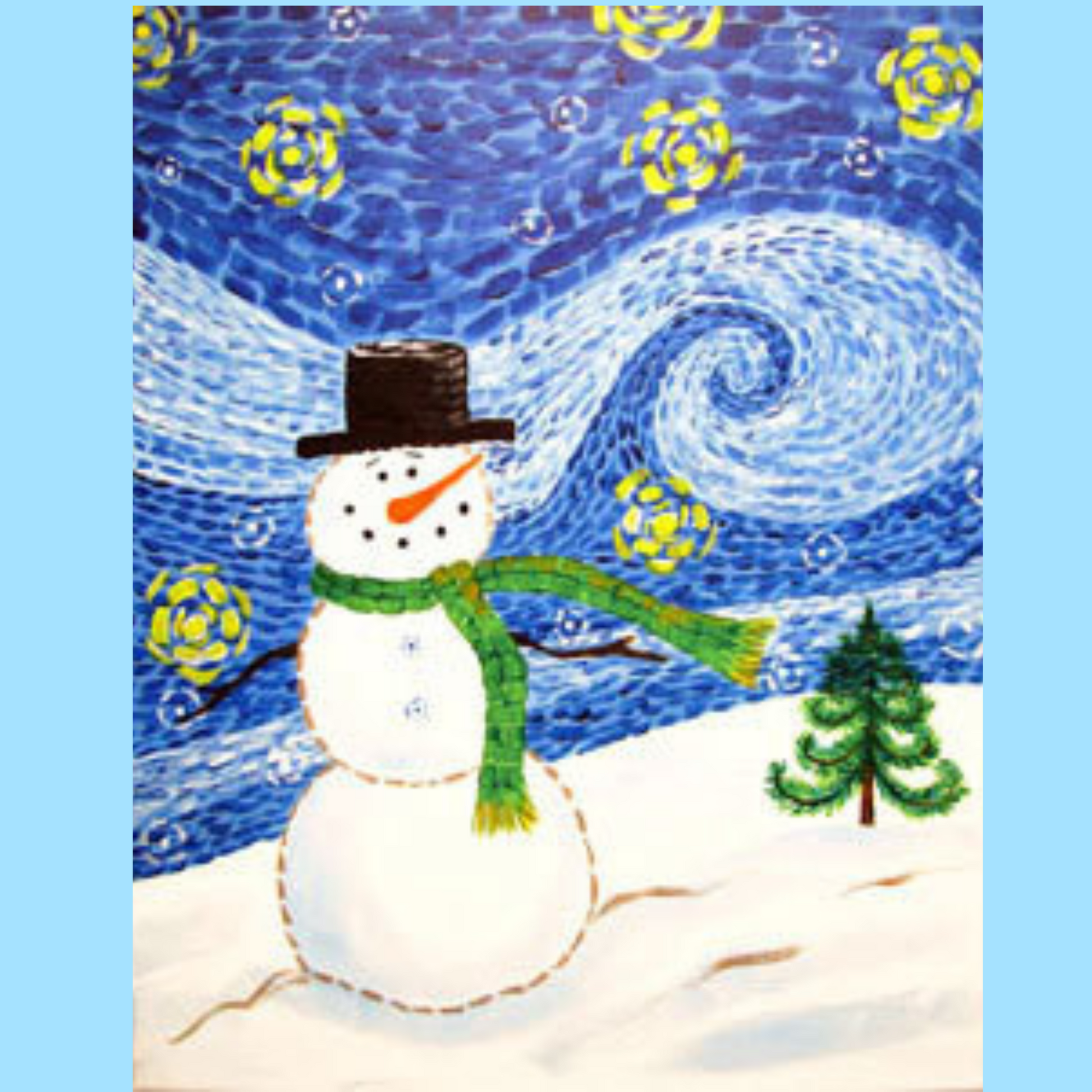Star Gazer Snowman Art Party Kit! At Home Paint Party Supplies
