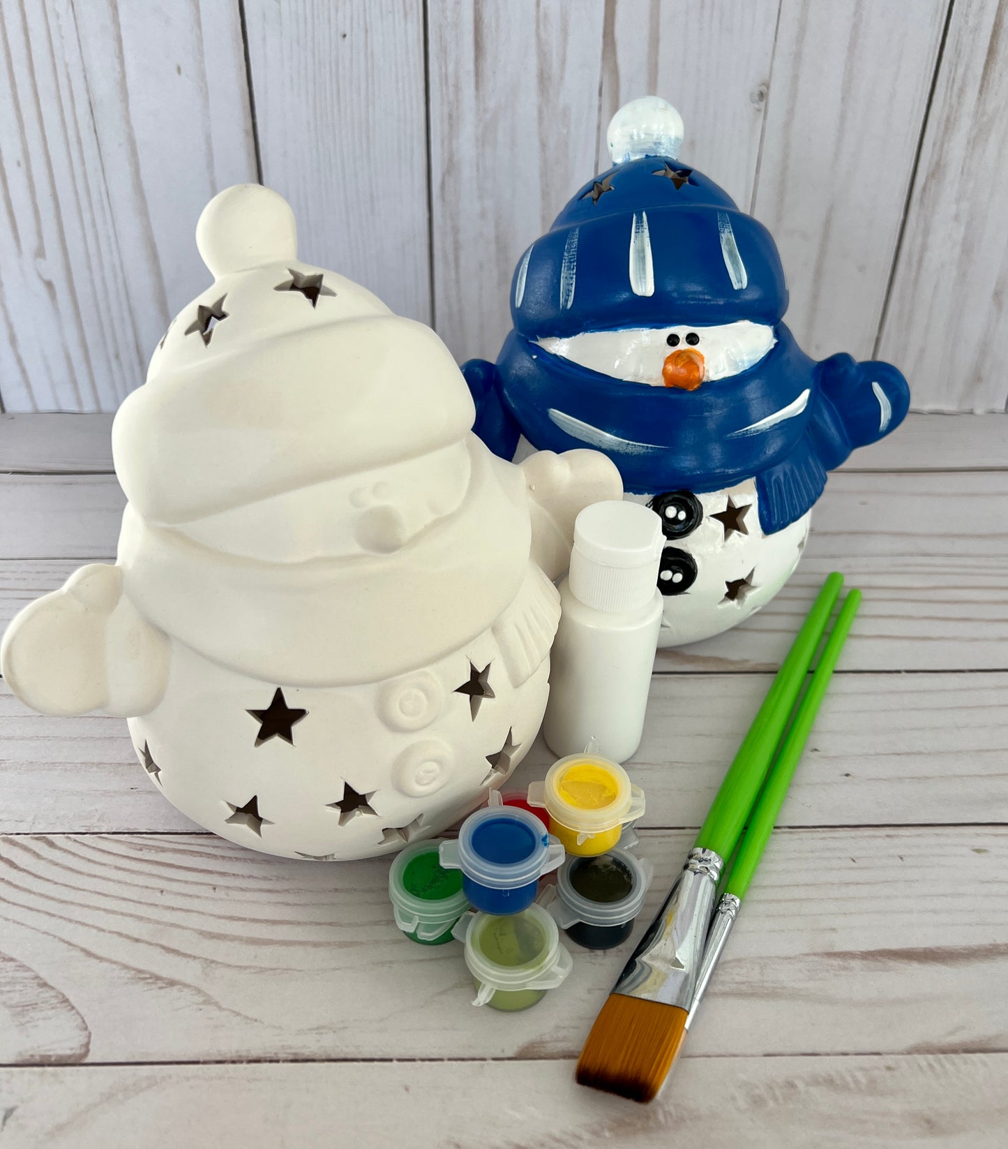 Ceramic  Snowman  Complete Art Kit