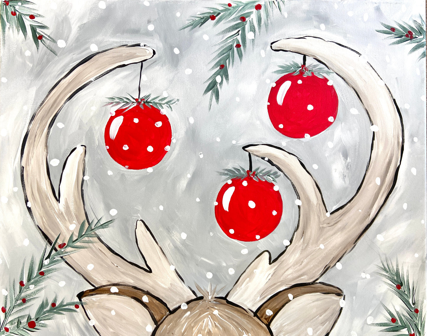 Reindeer Games Acrylic Art Paint Tutorial