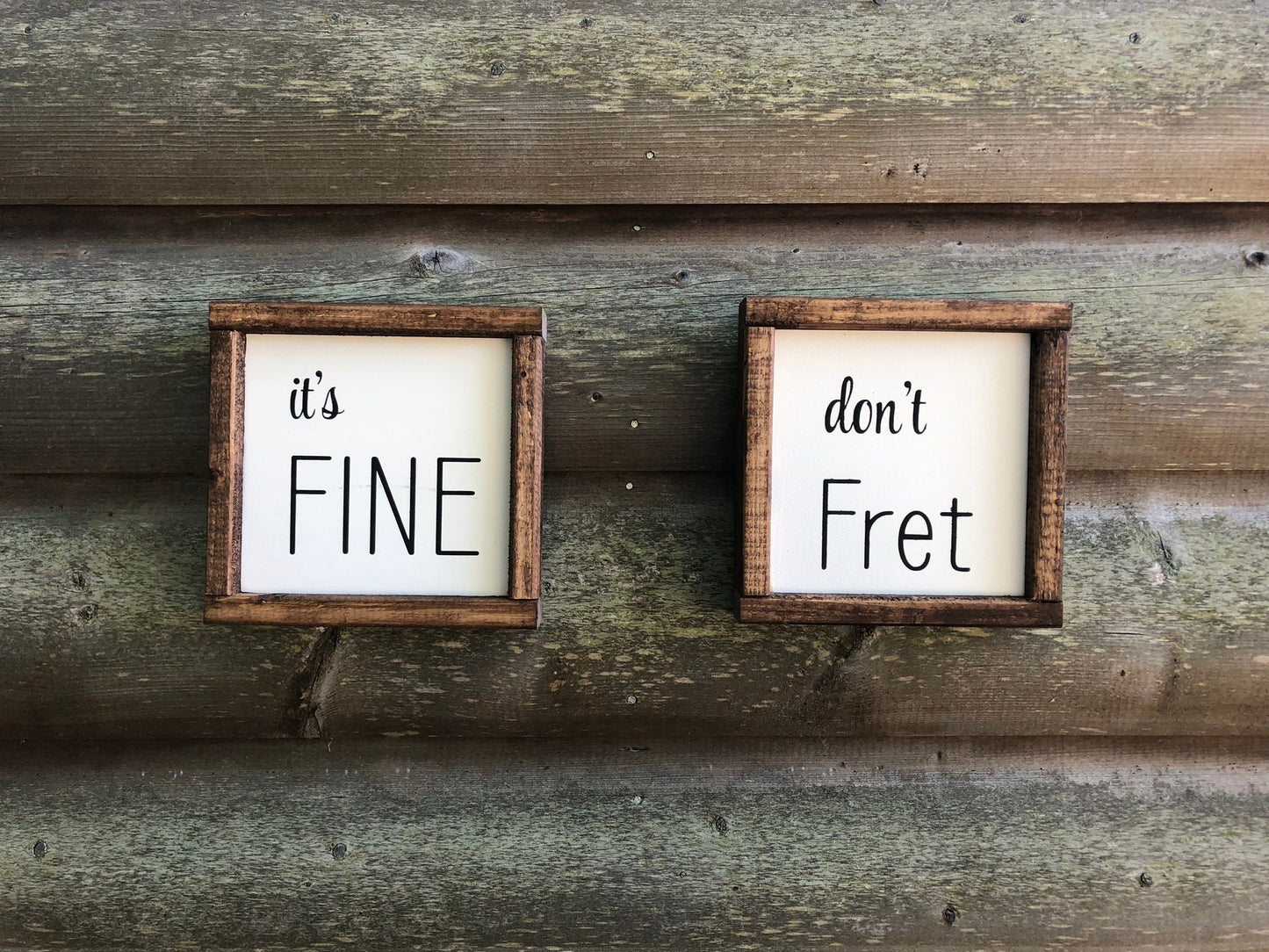 Rustic Farmhouse don't FRET Inspiration Framed Wood Sign-Don't Fret